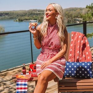 Red Gingham Halter Dress